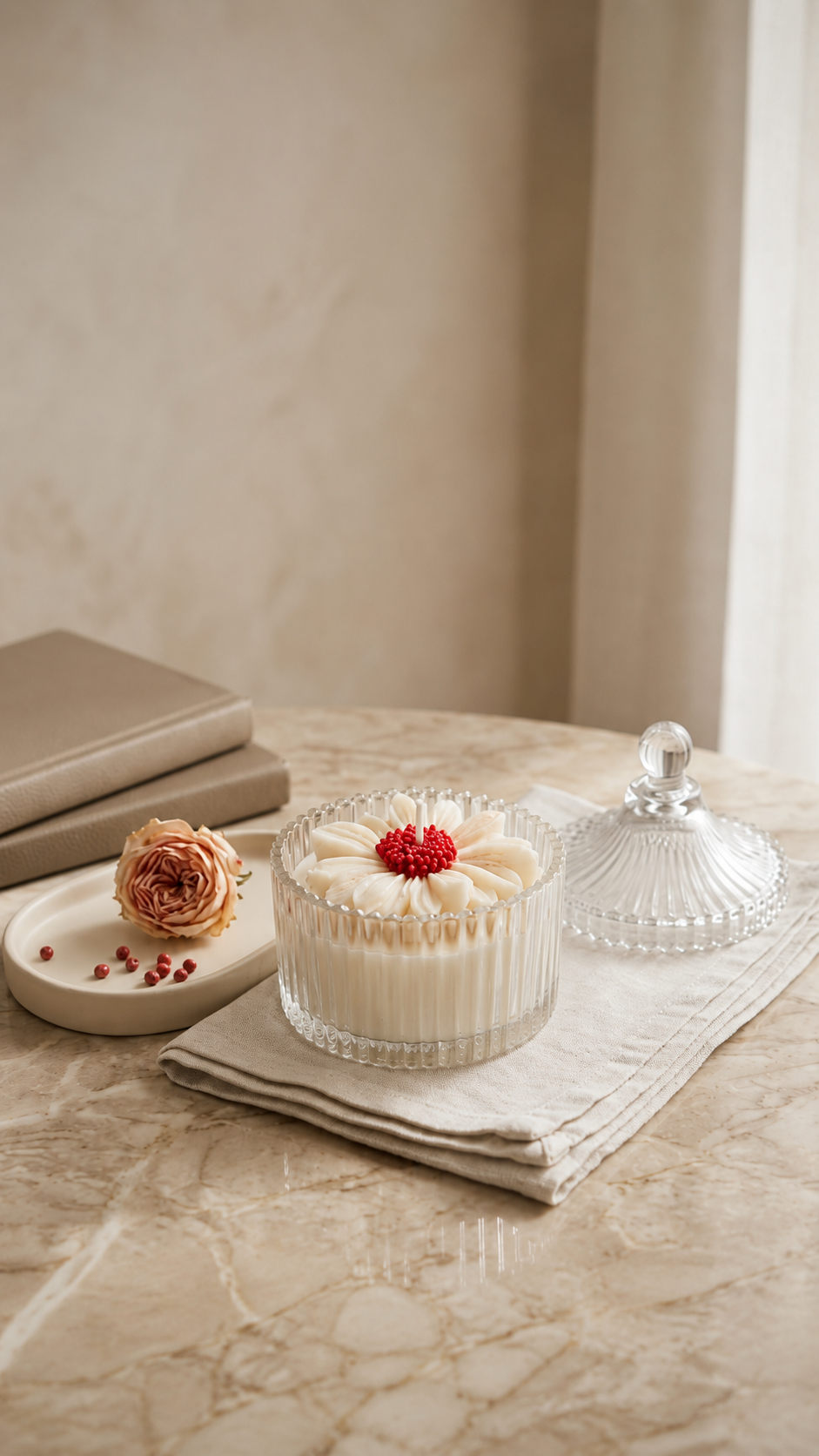 The Royal Crystal Ribbed Jar Candle